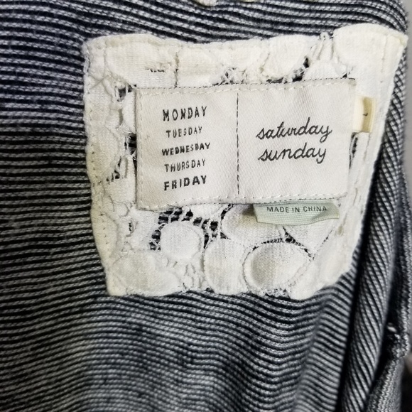 Anthro Saturday Sunday Desna Blue Grey Dress Large - Picture 5 of 8